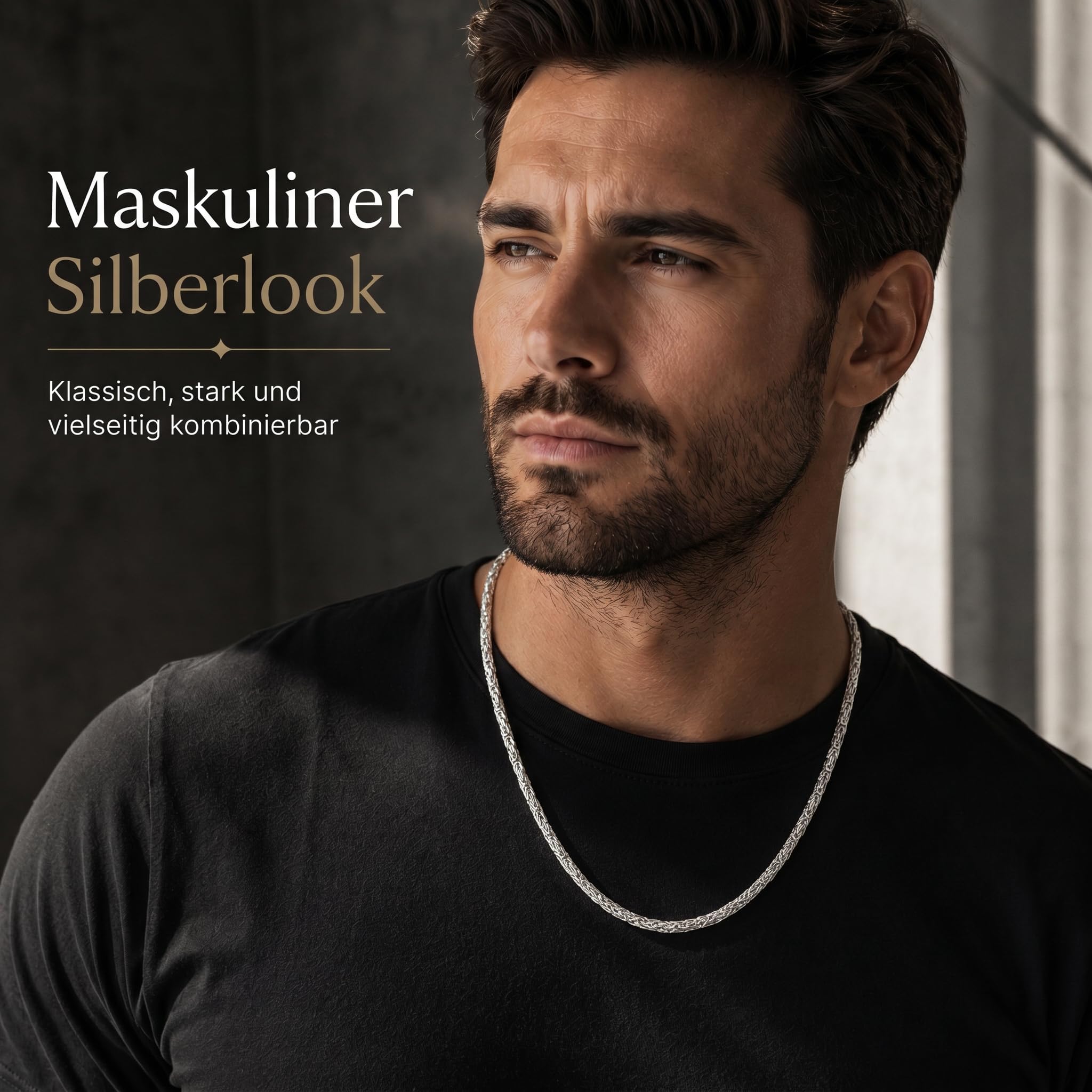 Königskette 925 Silber Kette Herren Halskette 3 mm 101095-0 | Silberkette 925er Sterling-Silber massiv mit Schmuck Box in den Längen 45 50 55 60 70 cm verfügbar