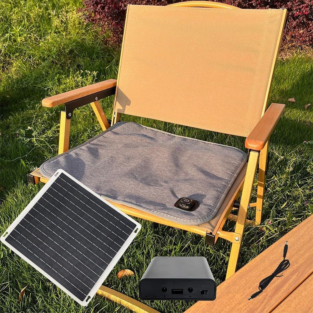 Pet Heating Pads for Cats & Dogs Outdoor, 10W 5V Solar Power Heating Pad with 18650-Battery Energy Storage Box, 3 Temperature Settings, for Cats-Puppy in Winter, Battery Not Included