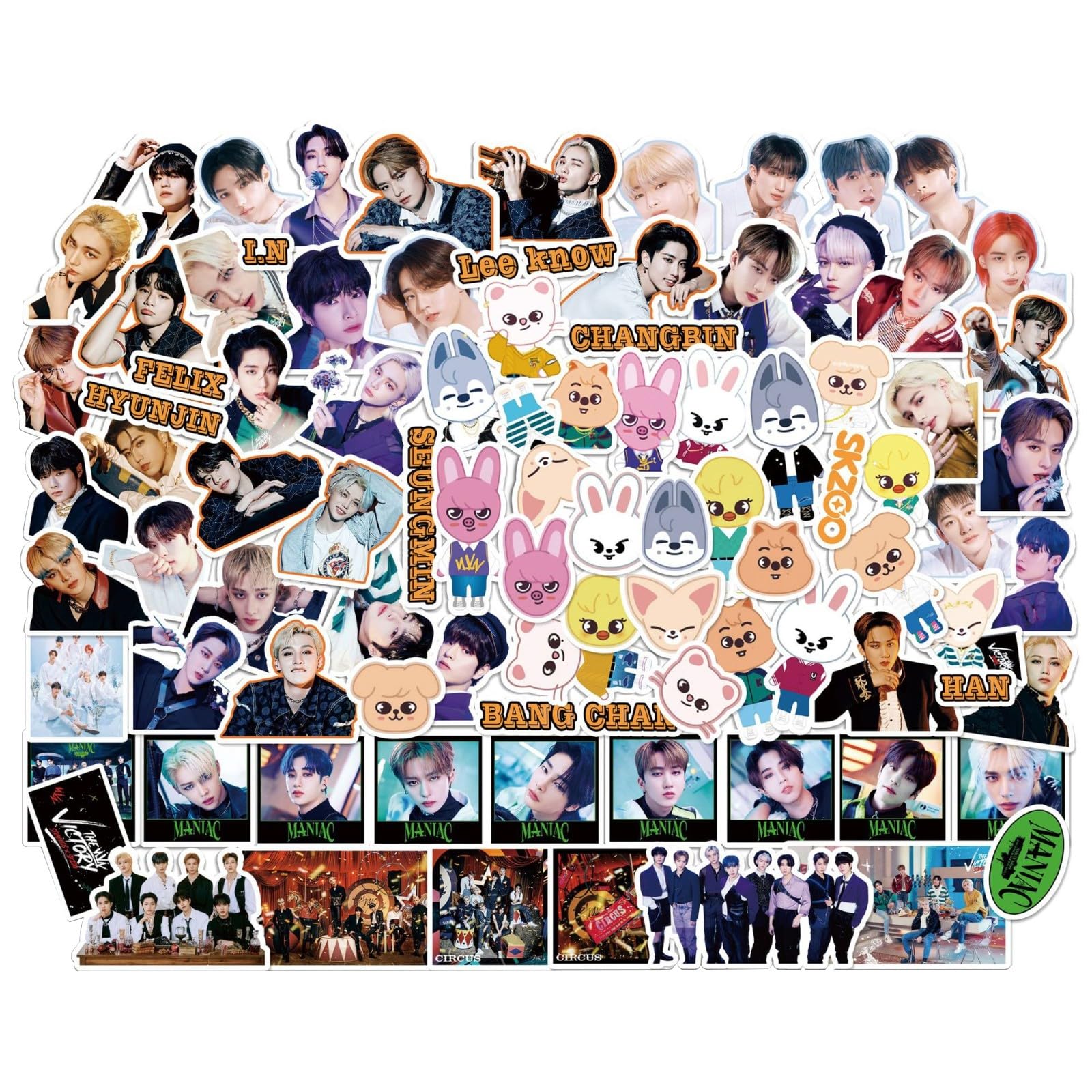 S-K Stickers BangChan Lee Know Changbin Hyunjin Han Felix Seungmin I.N Stickers for Fans