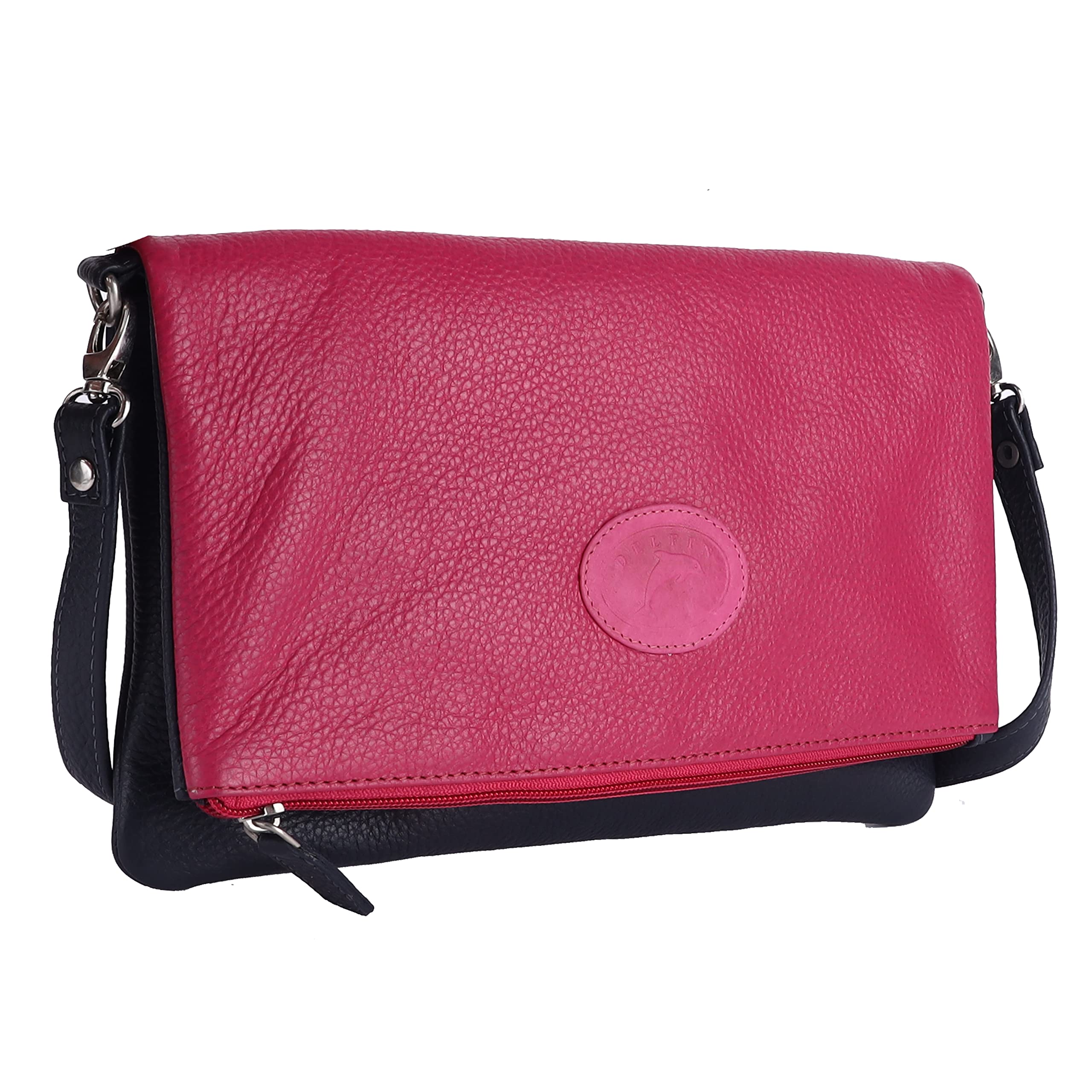 Delfin || Genuine leather shoulder bag for women || Fashionable and stylish cross body bag for women || 3 Zip pocket with huge spece and 1 big compartment ||