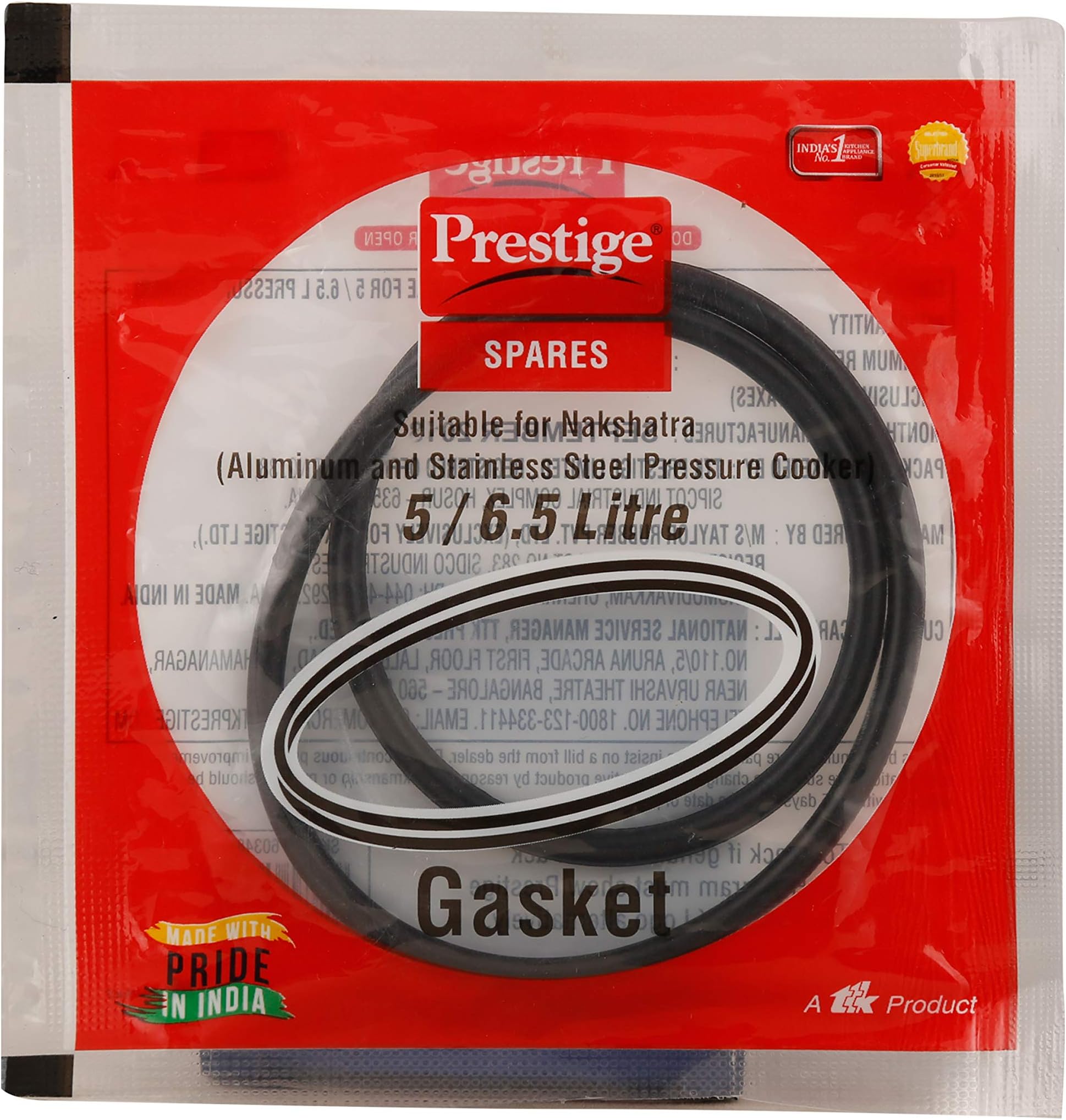 Prestige Nakshatra Gasket, 1 Piece (for 5/6.5 L Pressure Cooker)