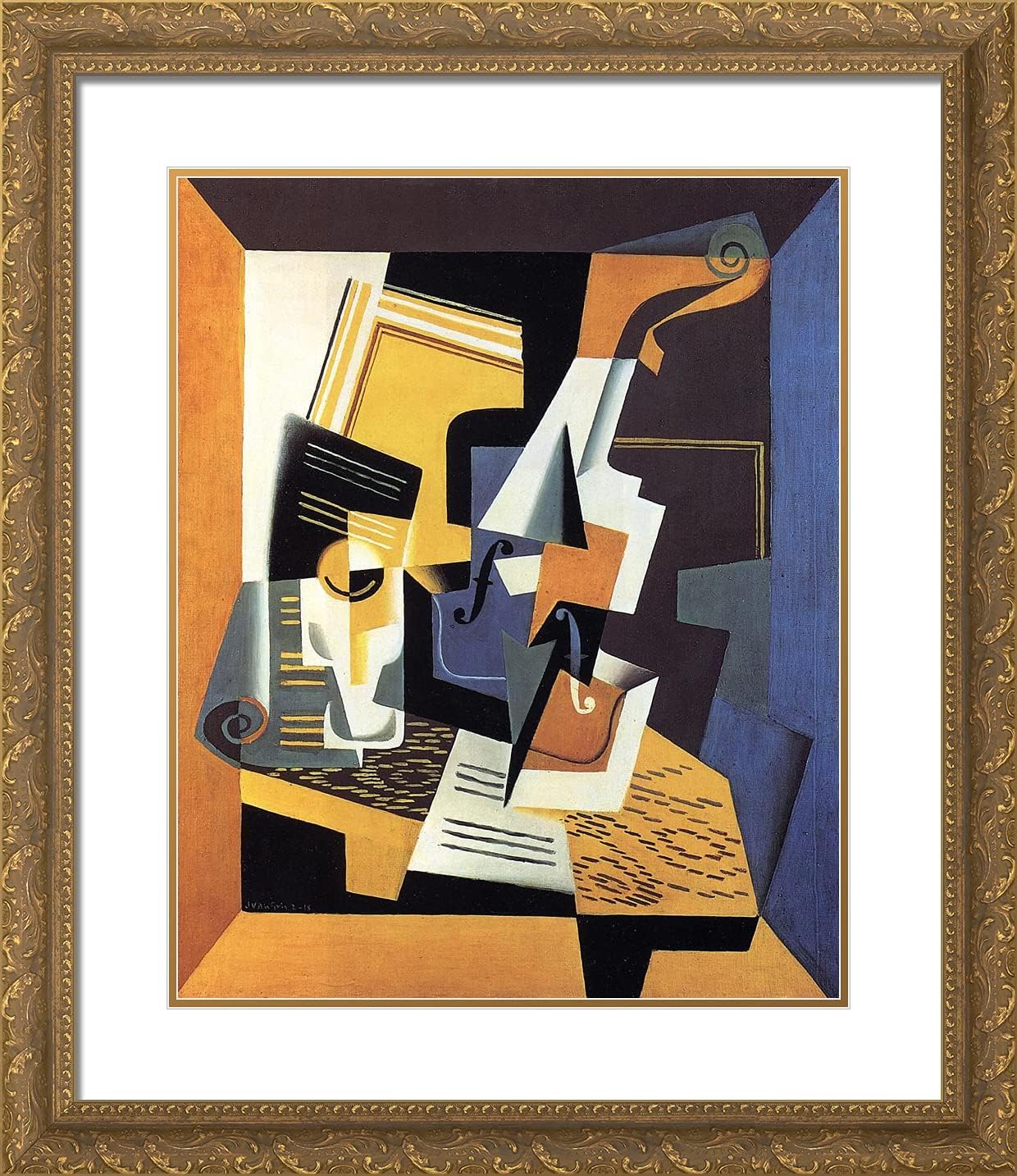 ArtDirect Gris, Juan 20x23 Gold Ornate Framed Art Print with Double Matting Titled: Violin V