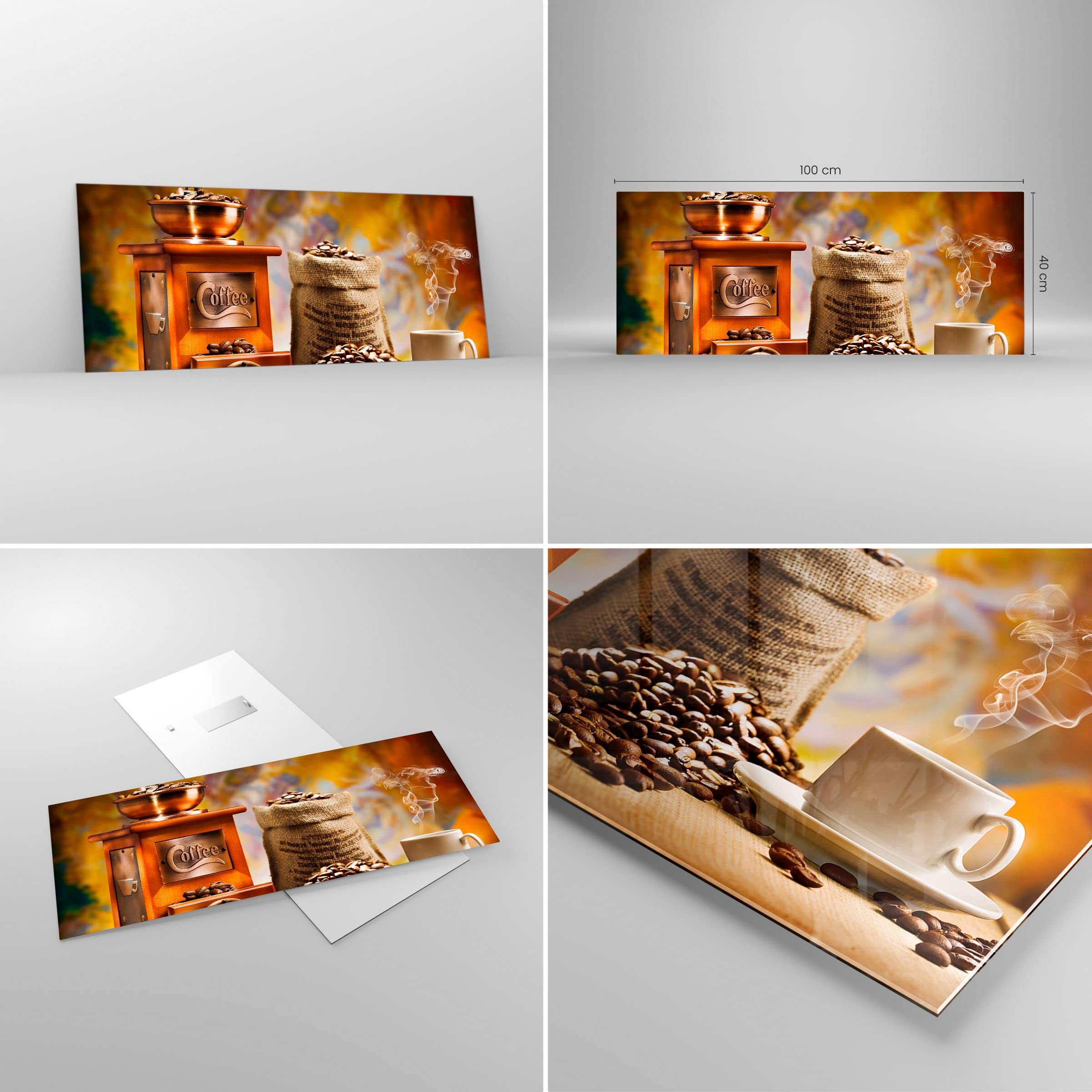 Tableau Décoratif Sur Verre 100x40 Cm - Impression Légumes Brocoli Viande - Déco Murale Panoramique Pour Salon