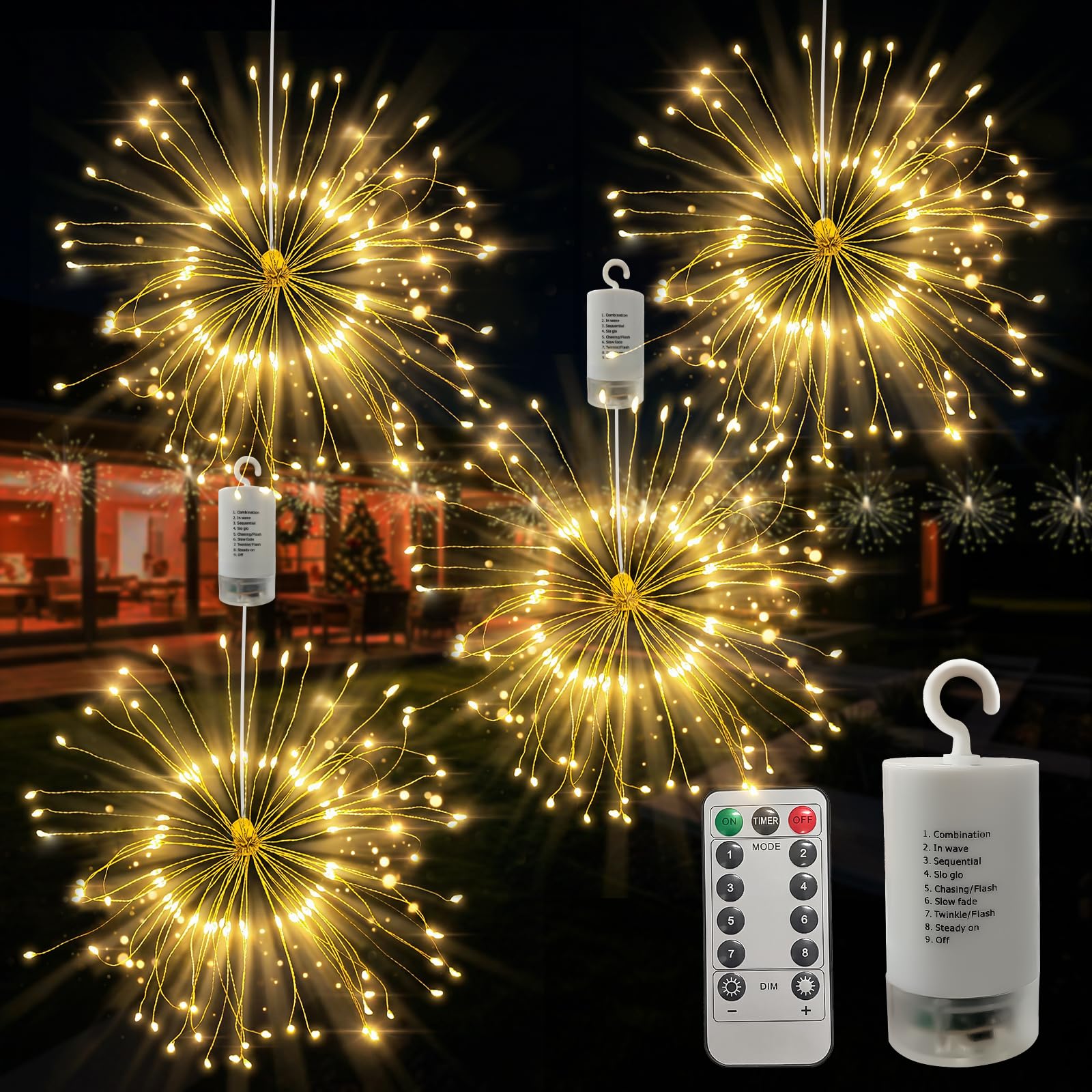 Catena di luci Natale 300 led cavo trasparente serie luminosa natalizie per esterno interno albero feste