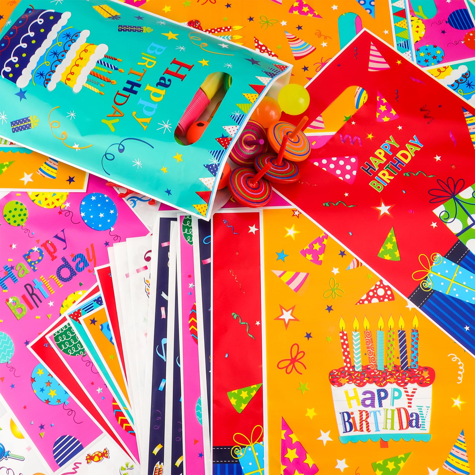 Annhao 30 Piezas Bolsas Regalo Cumpleaños Infantil, Bolsas de Chuches Galletas Caramelos para Fiestas