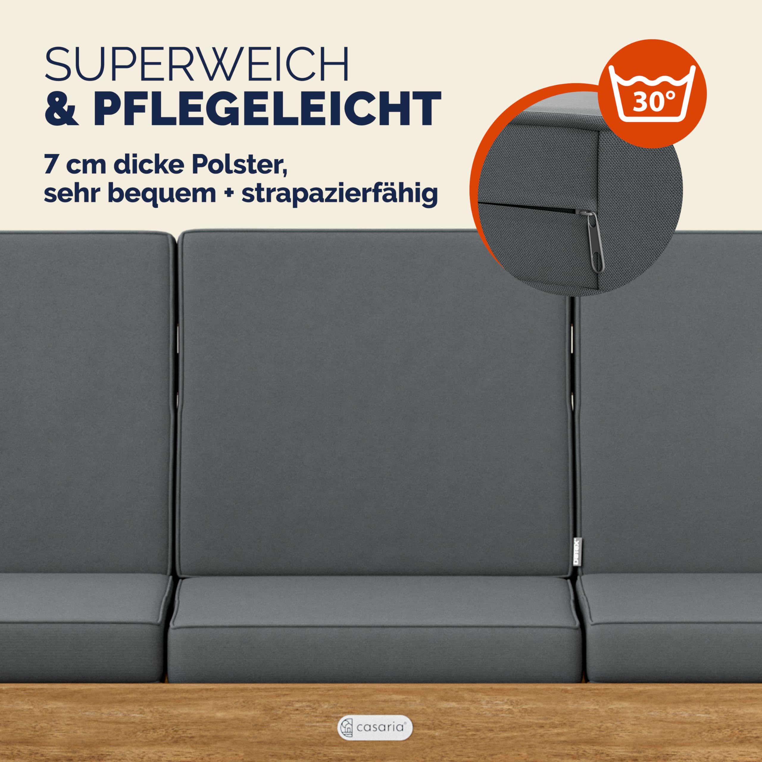 Casaria® Gartenbank Wetterfest Holz mit Tisch 200x50cm Klappbar 320kg Belastbar FSC®-Zertifiziert 3-Sitzer Garten Balkon Holzbank Akazie 3 Personen