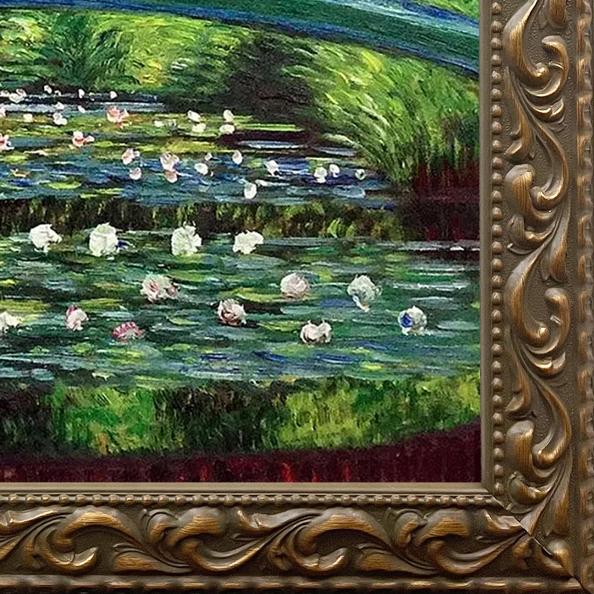 overstockArt Japanese Bridge with Elegant Gold Framed Oil Painting, 25.5