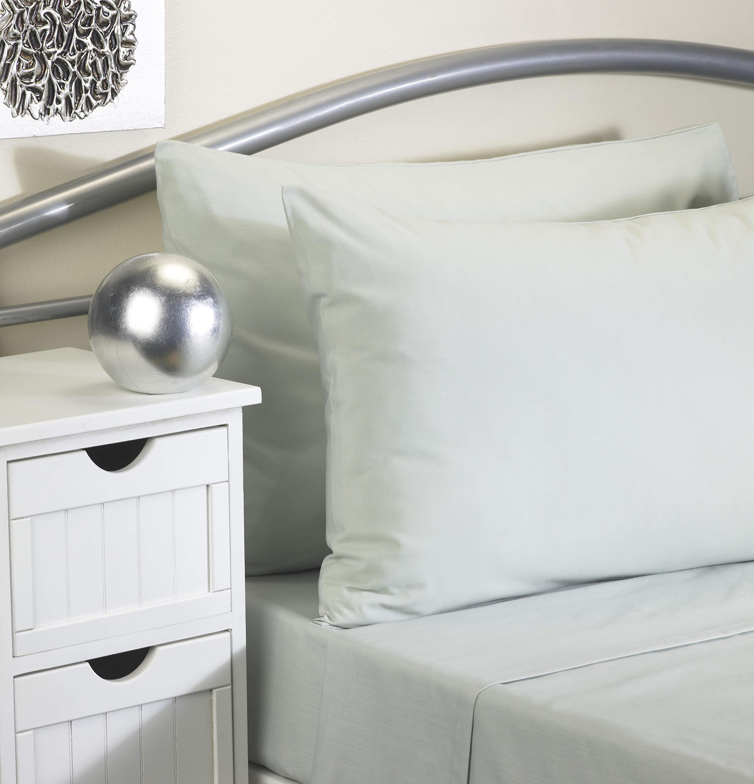 Tiacare Bed Linen - Fire Retardant to BS EN 7175 (Light Green, Single - Flat Sheet)