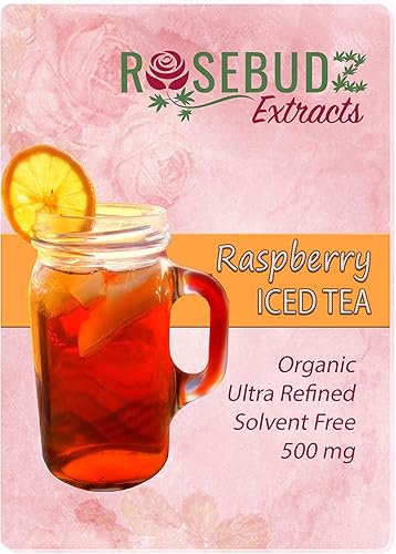 Rosebudz Extracts Aceite de cáñamo 500 mg té helado de frambuesa (0.0fl oz0.04oz completo)