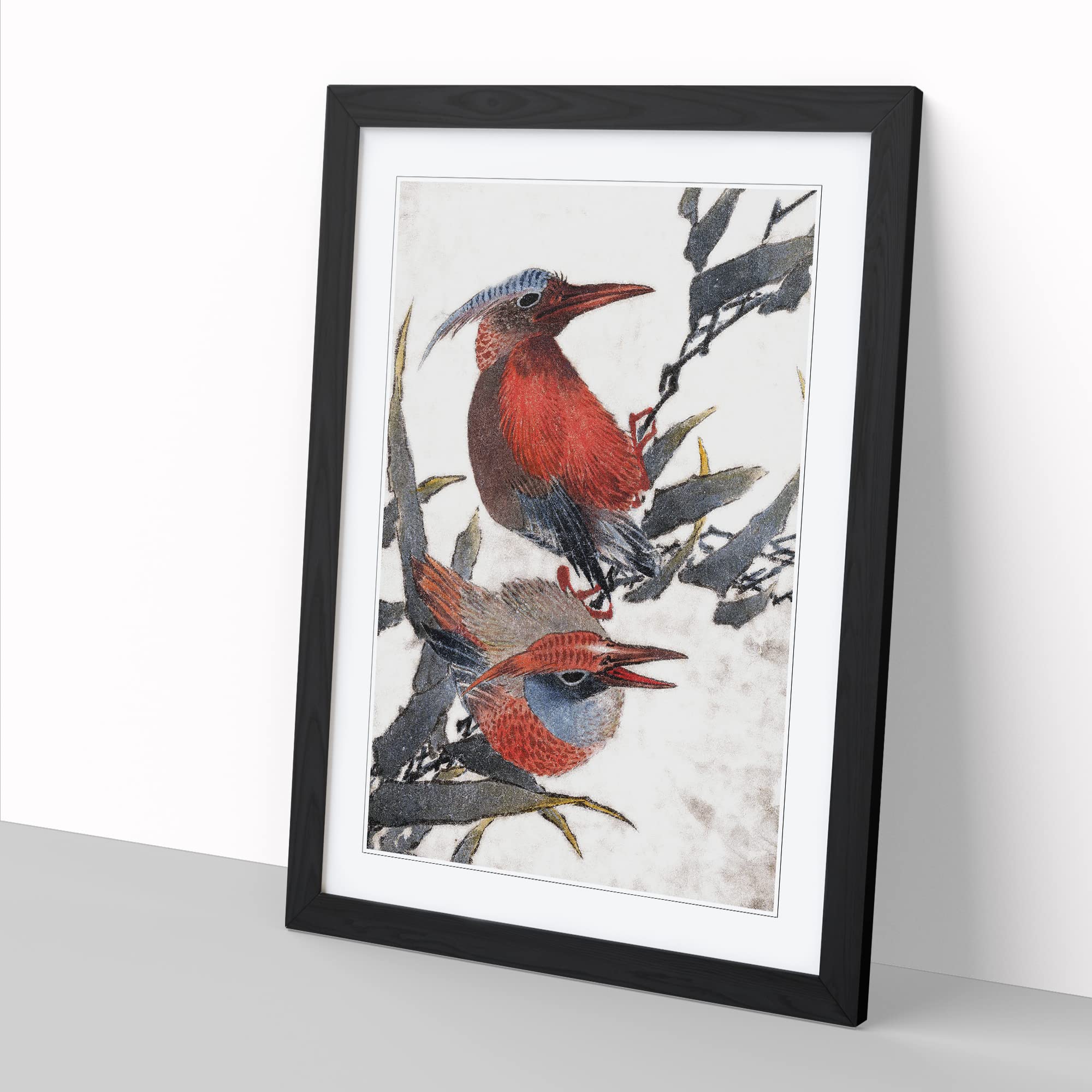 Two Birds By Katsushika Hokusai Asian Japanese Framed Wall Art Print - Image 3