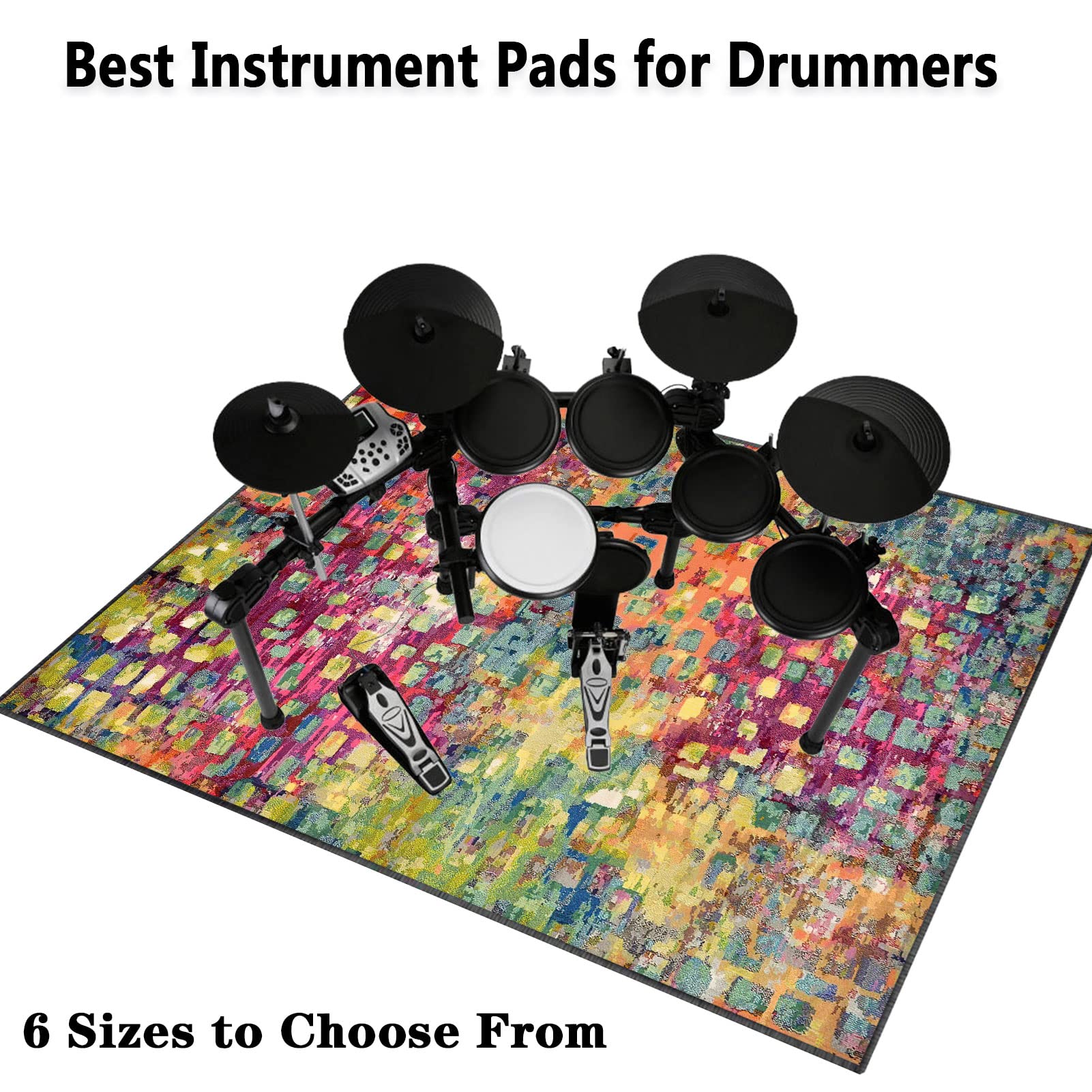 EYZO Drum-Teppich Schlagzeugteppich Trommel Schallschutz Teppich rutschfeste Matte für E Drum Schlagzeug Elektronisch Snare Teppich Snare Drum Musikinstrumente Schalldicht Teppiche, 160CMx100CM