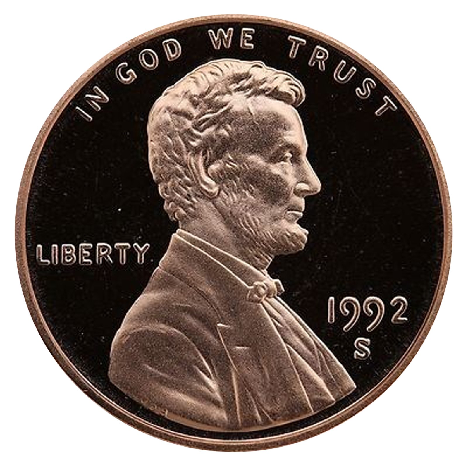 1992 S Gem Proof Lincoln Memorial Cent Penny US Mint Proof at