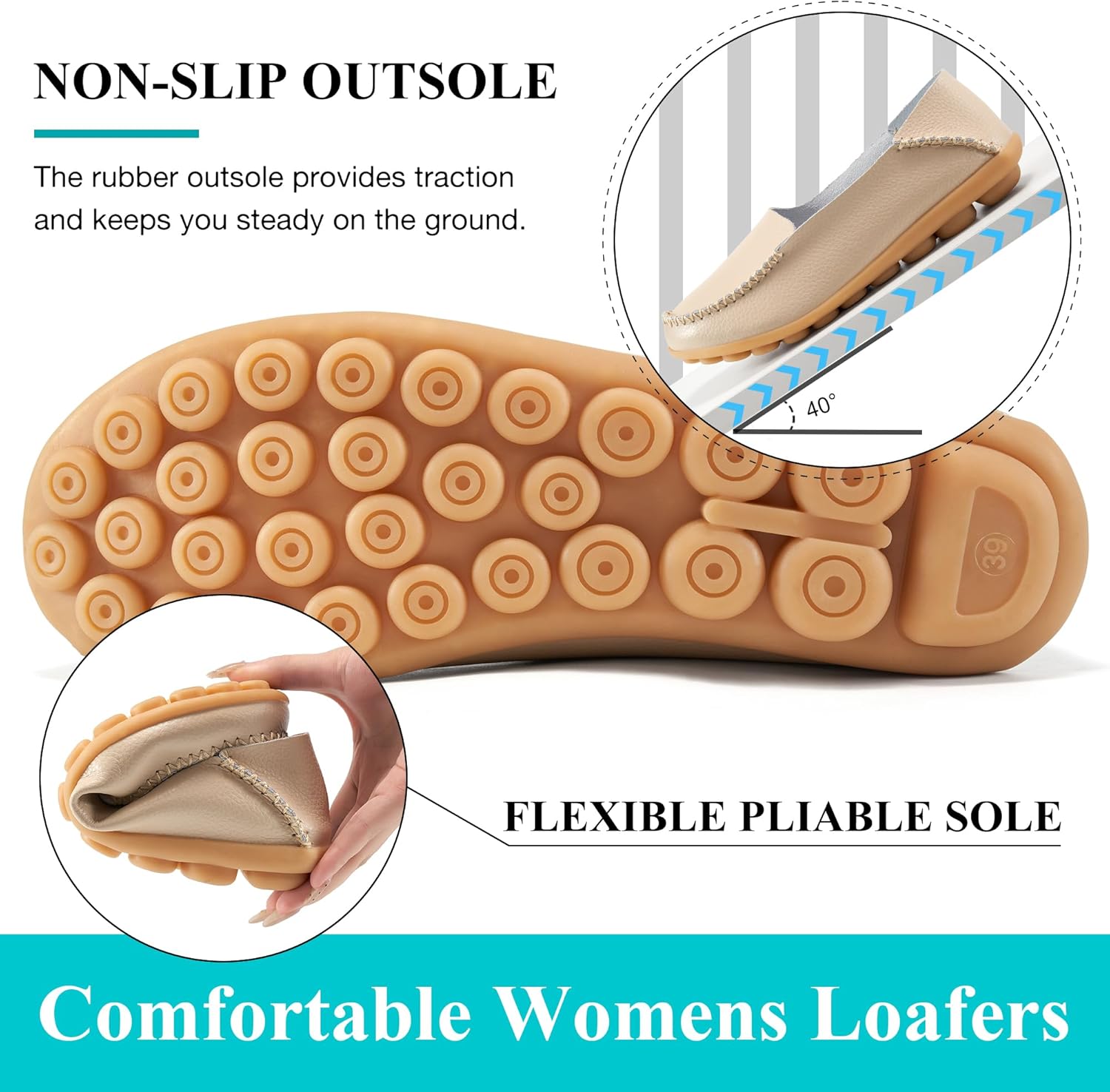 Ecetana Loafers for Women Penny Shoes Comfortable Slip On Casual Womens Loafers Fashion Moccasins Lightweight Round Toe Driving Flats Boat Shoes - Image 5