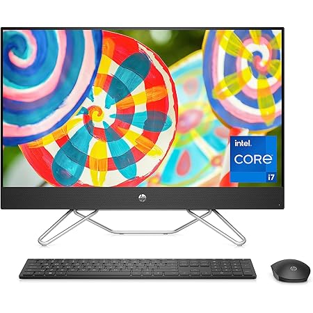 HP All-in-One Bundle PC, 27" FHD Micro-Edge Display, 12th Generation Intel Core i7 Processor, Iris X Graphics, 12 GB RAM, 256 GB SSD+1 TB, Windows 11 Pro OS, Wi-Fi (27-cb1072, 2022)