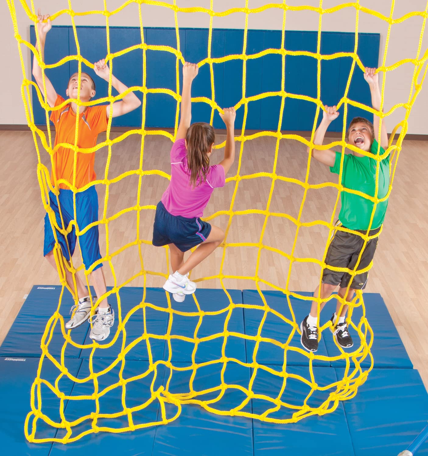 Raisco Adventure Rocks Commando Net (25x10 Feet) - Yellow, 10 mm Rope - Climbing, Military Training, Children's Playground
