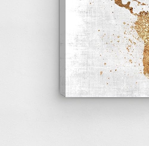 Miniatura 6 de The Oliver Gal Artist Co. Flags Wall Art Canvas Prints 'Mapamundi on the Rocks' Home Décor, 15" x 10", Gold, White