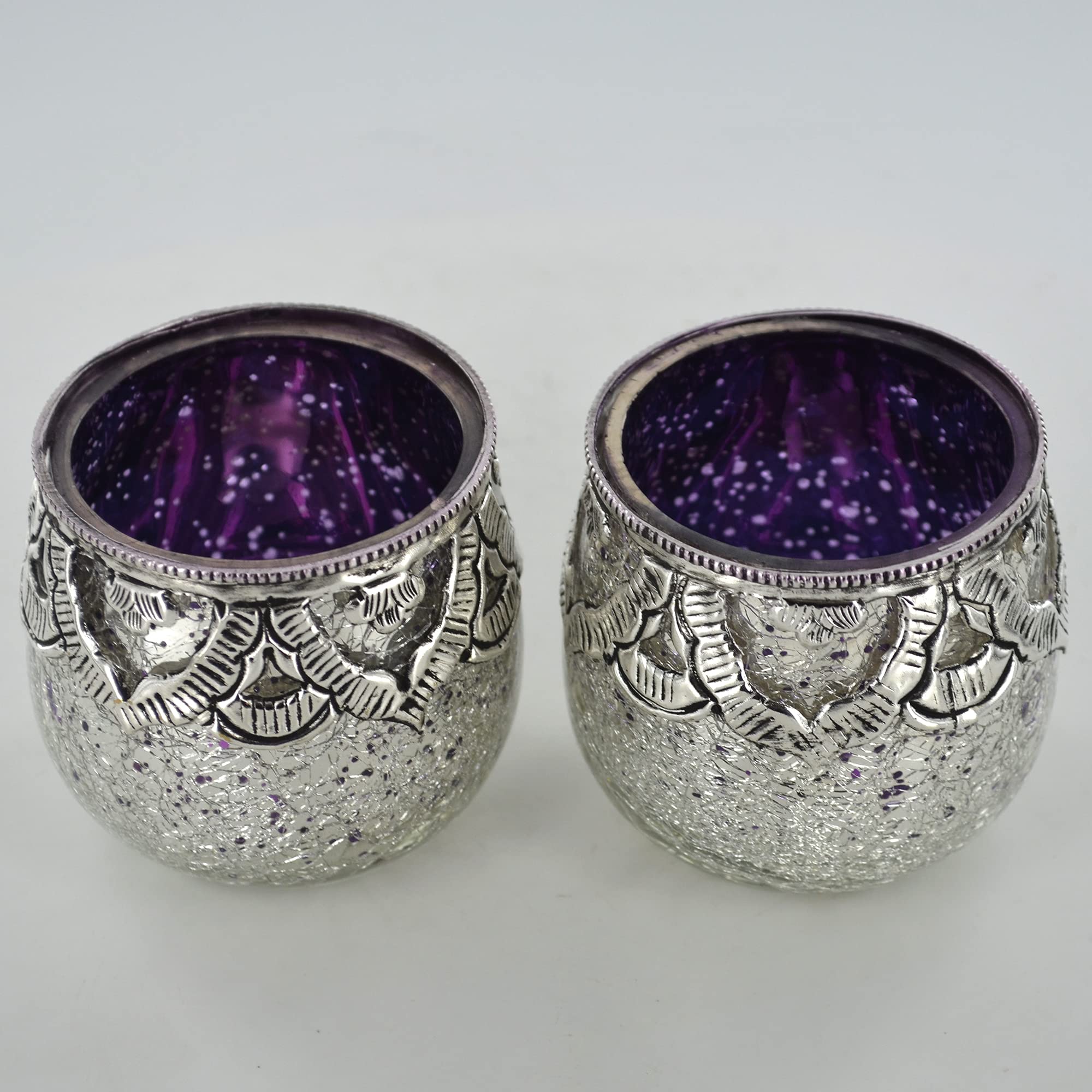 Hand Made Purple Votive - Set of 2