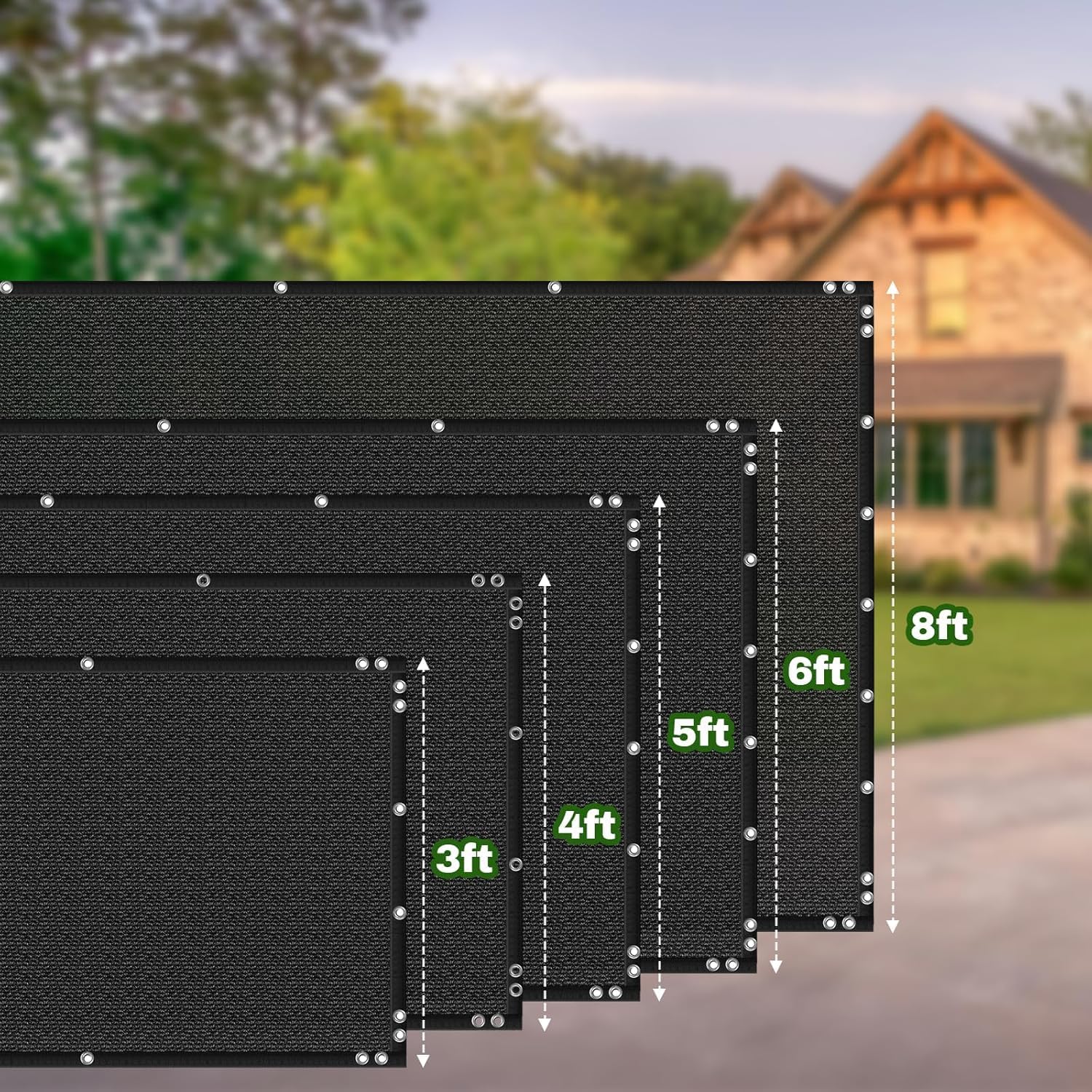 Privacy Screen Fence, TOTU 4ft x 50ft Heavy Duty 170 Shade Net Cover, for Wall Garden Yard Outdoor Home Decoration, Black