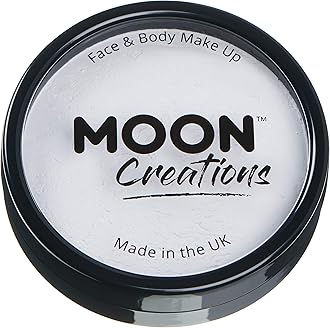Moon Creations Professional White Face Paint | 36G | Halloween Face and Body Paint for Kids and Adults, White Colour, Water Based, Easily Washable, Non-Toxic, Makeup, Body Painting for Parties