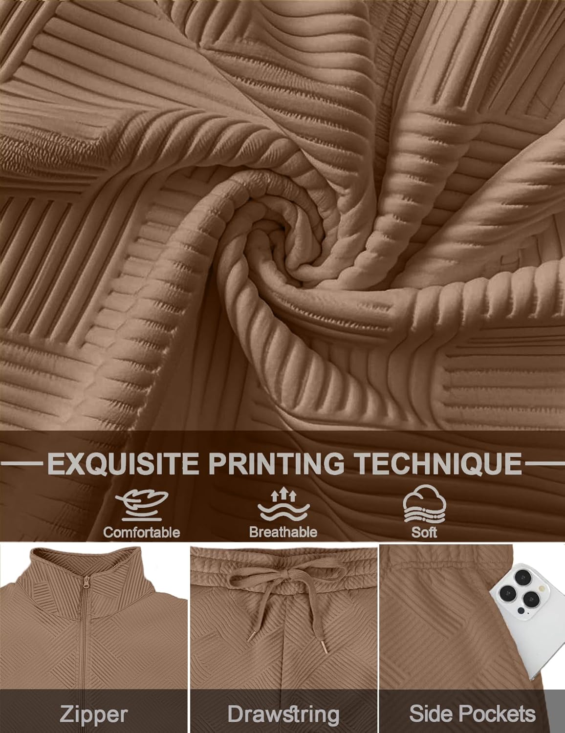 Bealin 2 Piece Sets for Women Sweatsuit Long Sleeve Half Zip Tops and Sweatpants Workout Tracksuit Matching Sets - Image 6