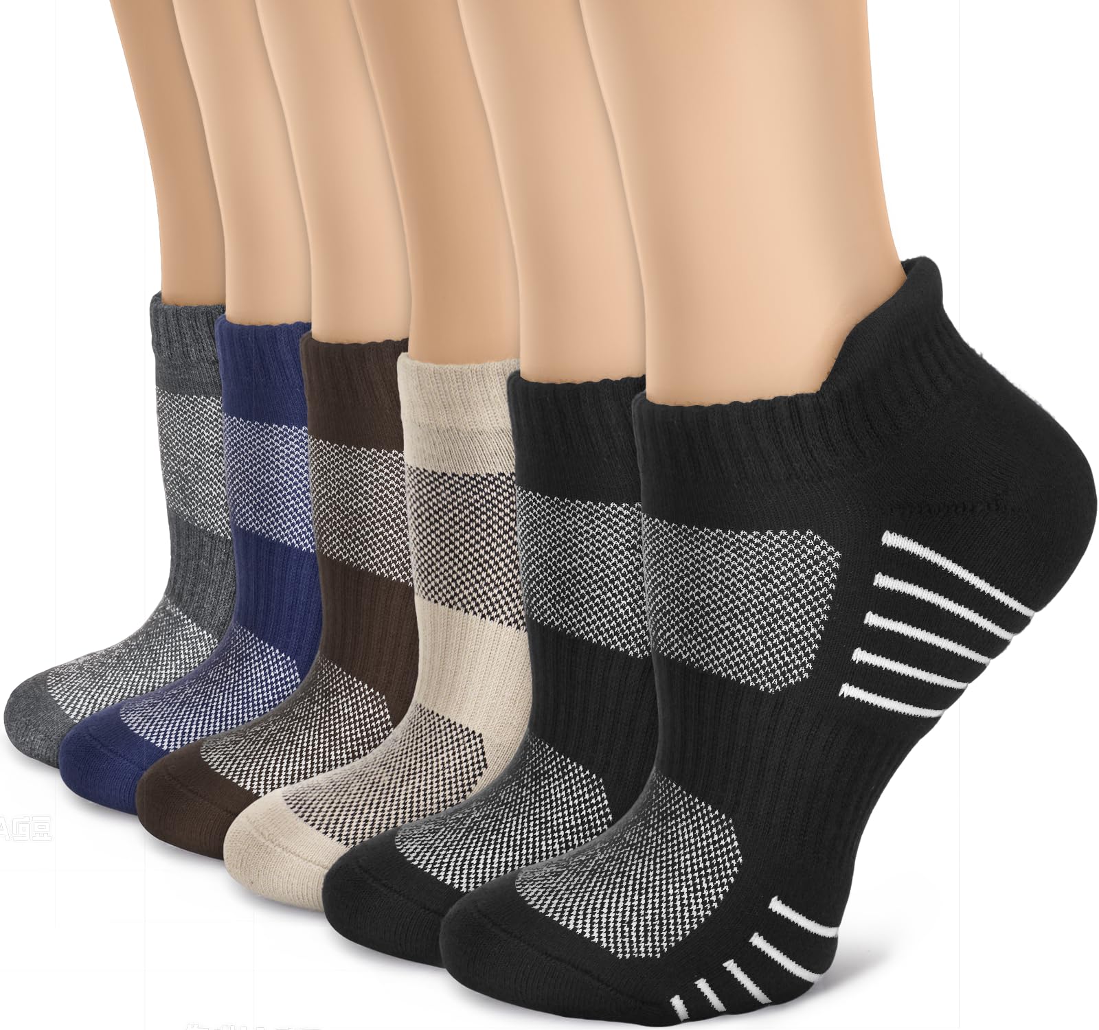Sooverki Copper Compression Socks Women and Men 6 Pairs - Circulation Arch Support Plantar Fasciitis Running Ankle Socks