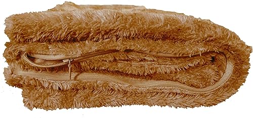 Miniatura 6 de Funda de almohada corporal extra suave, material de sherpamicrofelpa, 20 x 54 pulgadas, cierre de cremallera (café)