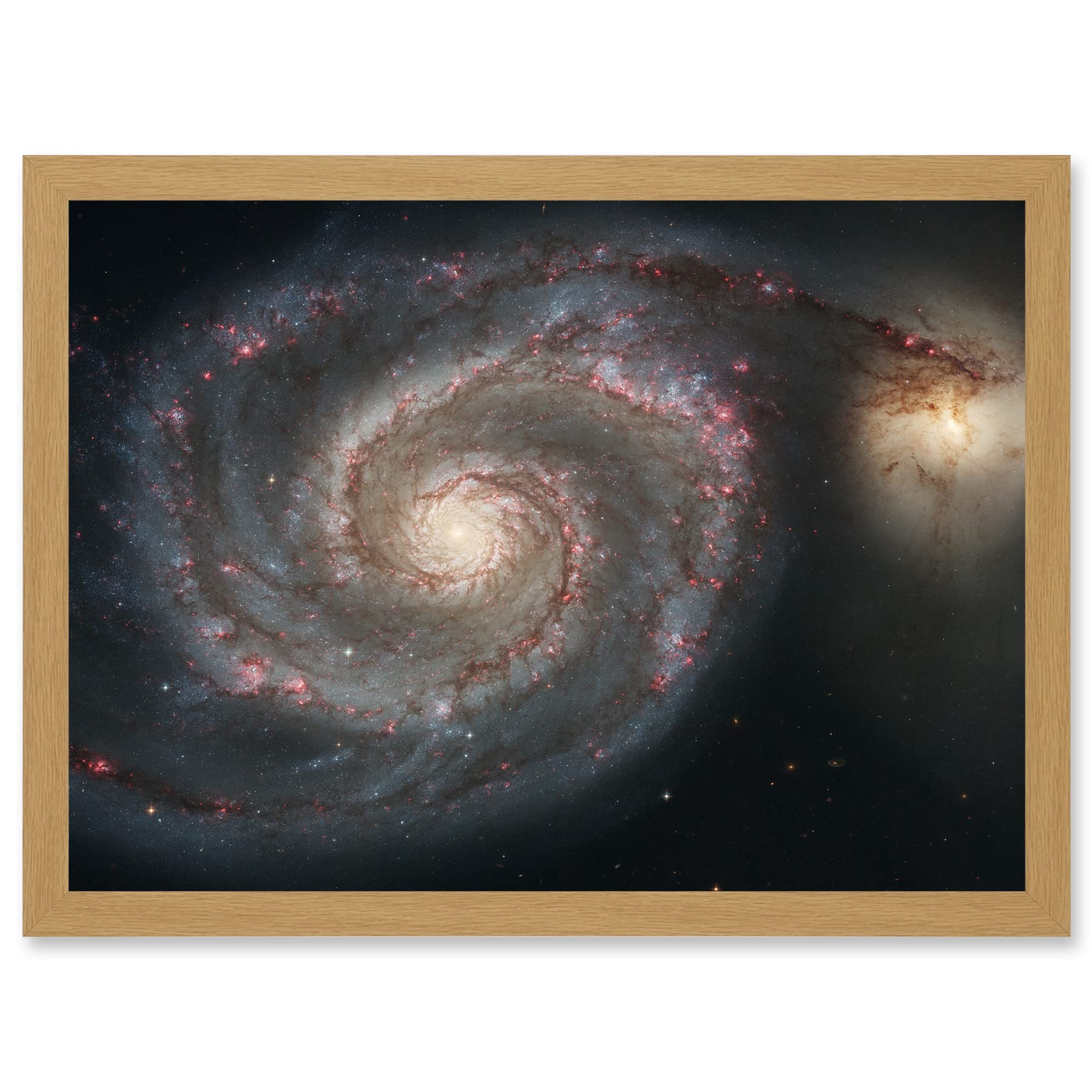 Artery8 Space Photo Hubble Whirlpool Galaxy M51 A4 Artwork Framed Wall Art Print