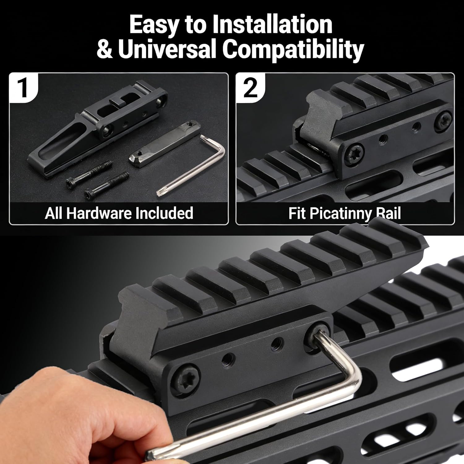 Picatinny Rail Riser, 0.67＂Red Dot Riser with Steel Mount Bracket for Scope Optics Sight Risers
