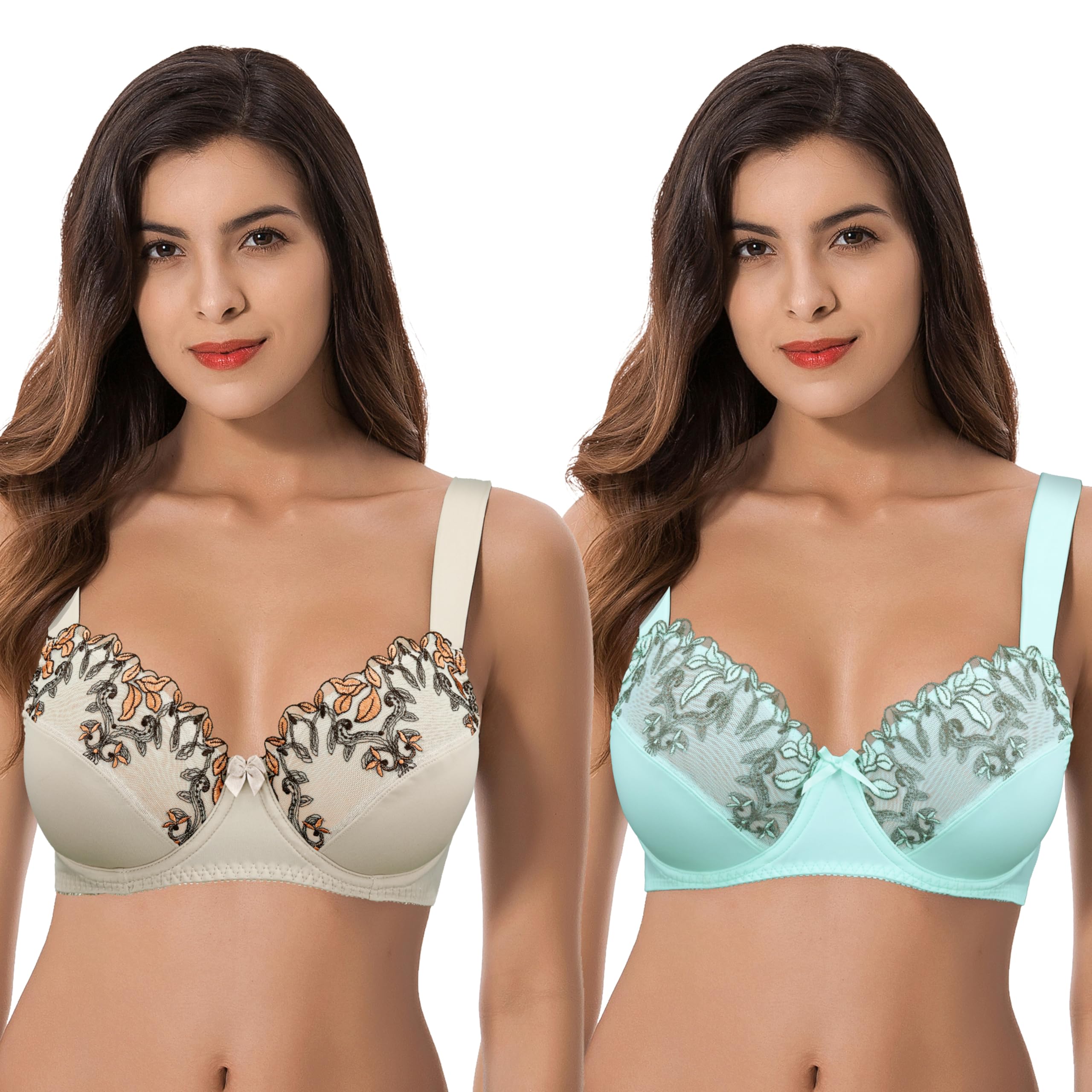 Curve Muse Übergröße Minimizer Bügel Ungefütterte BHS mit Stickspitze - 3er Pack