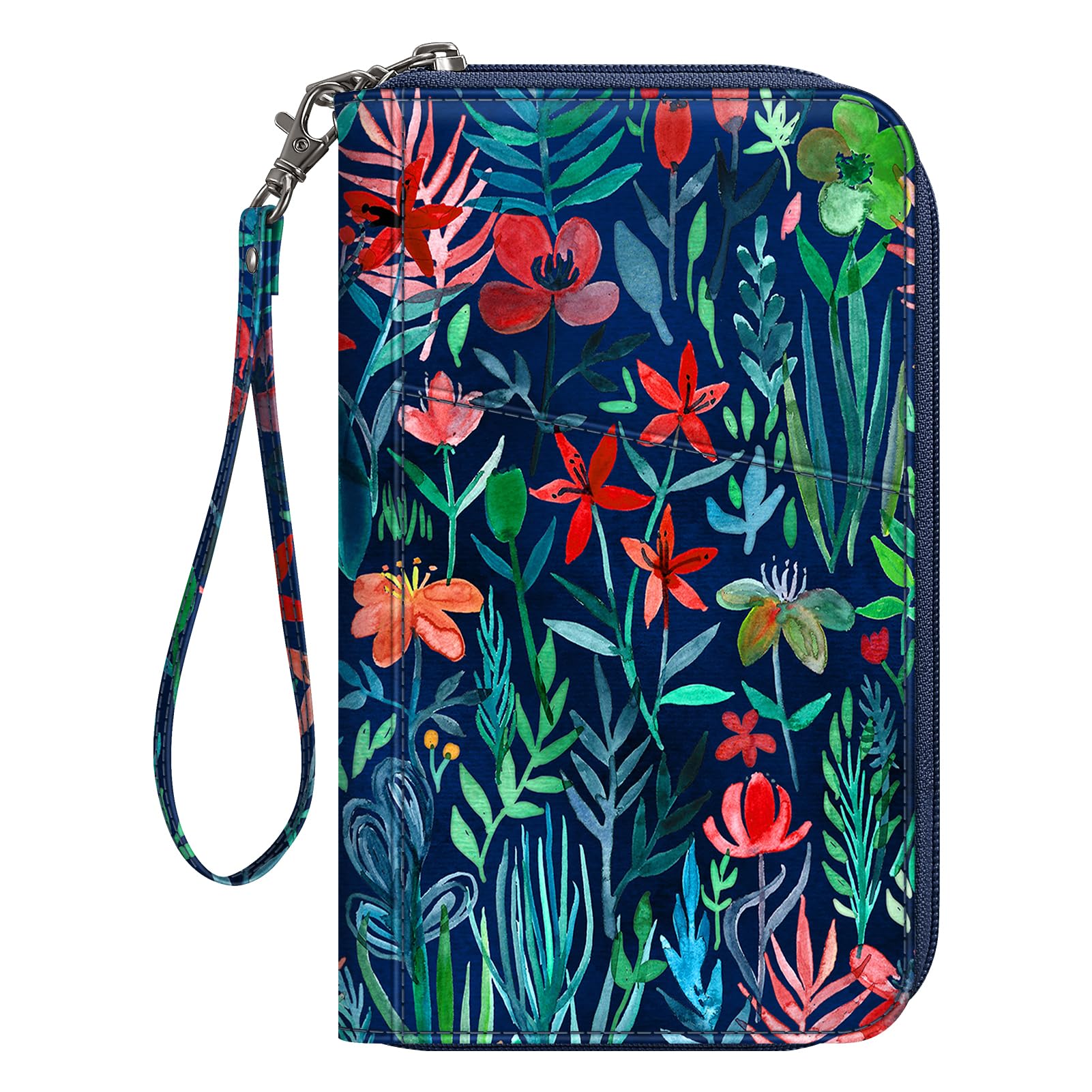 FINTIE Passport Holder Travel Wallet for Family 4-6, RFID Blocking Travel Document Organizer Clutch Bag for Passports, Business Cards, Credit Cards, Boarding Passes, Jungle Night