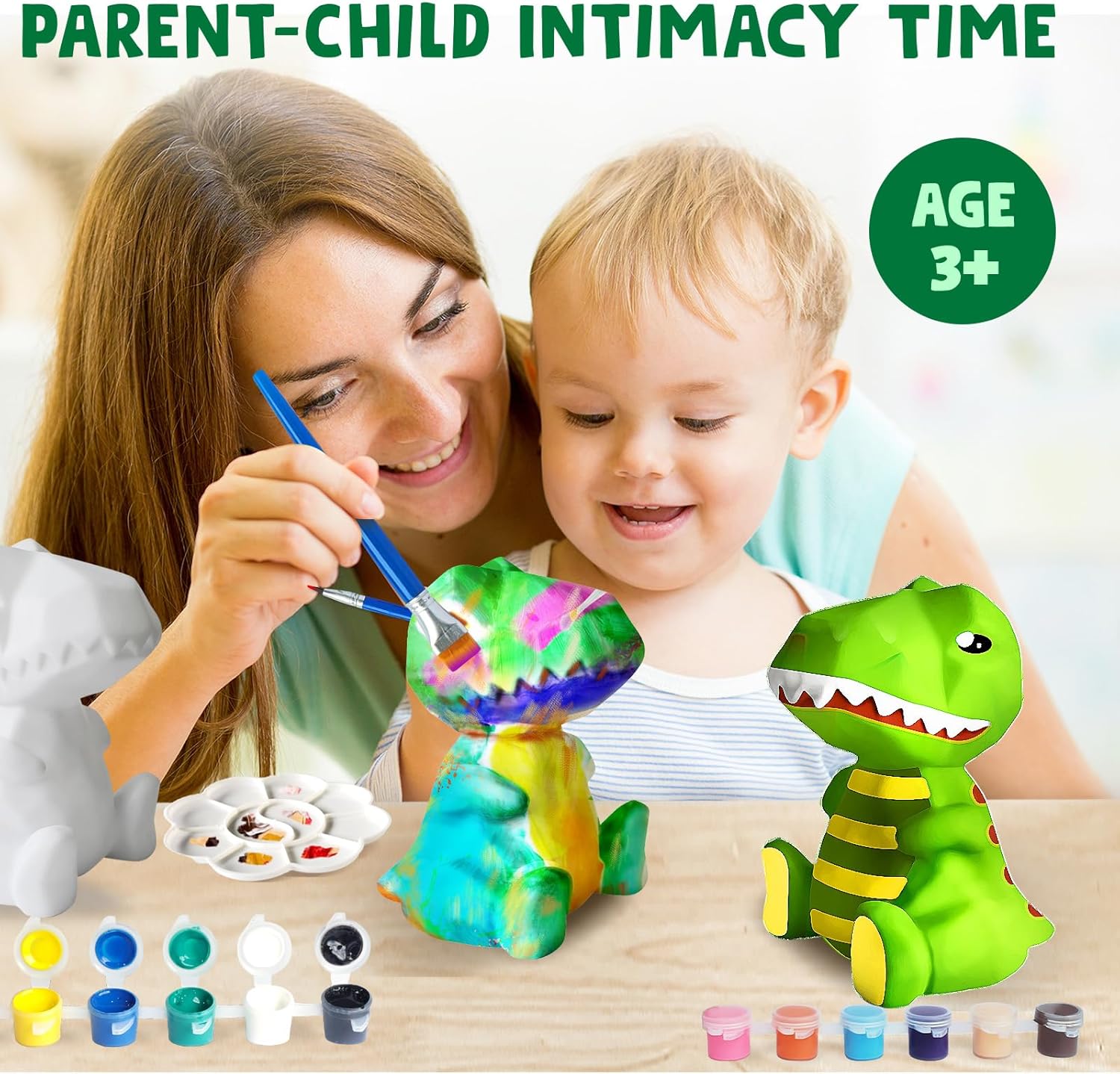 Goody King Paint Your Own Dinosaur Lamp Kit, DIY Night Light, Arts & Crafts for Teens Girls Boys, Painting Kit for Kids Age 8-12, Room Decorations, Dinosaur Birthday Gifts for Kids Ages 3 4 5 6 7 8+