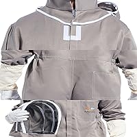 Vista 4 de ANDES Traje de apicultor para hombres y mujeres – Suministros universales de apicultura Trajes de abeja con velo y guantes de piel de oveja