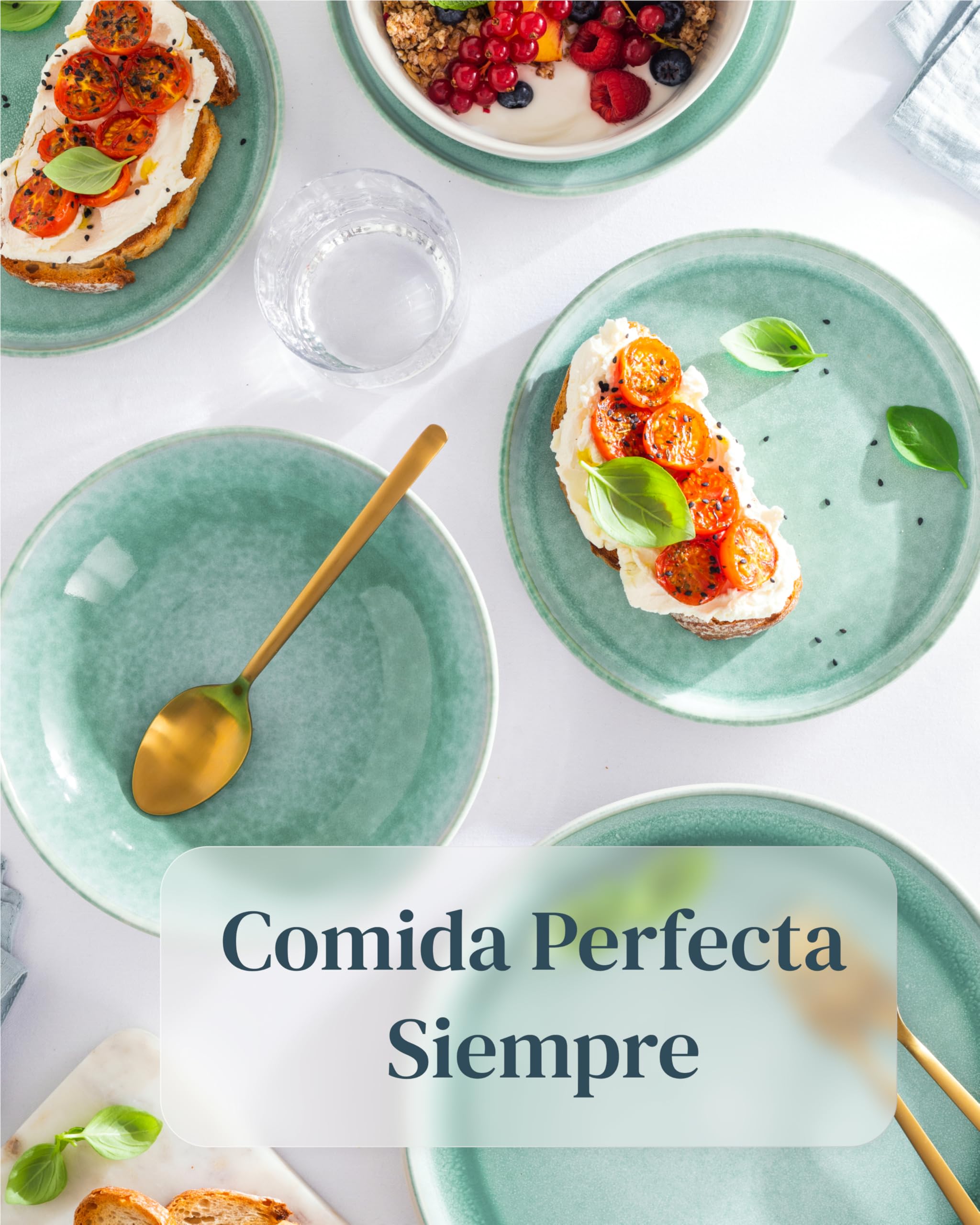 Juego de 6 tazas de café Ibiza - Gres premium, resistente a los arañazos, apto para lavavajillas y microondas - Set de tazas de té y café de Pure Living en Turquesa