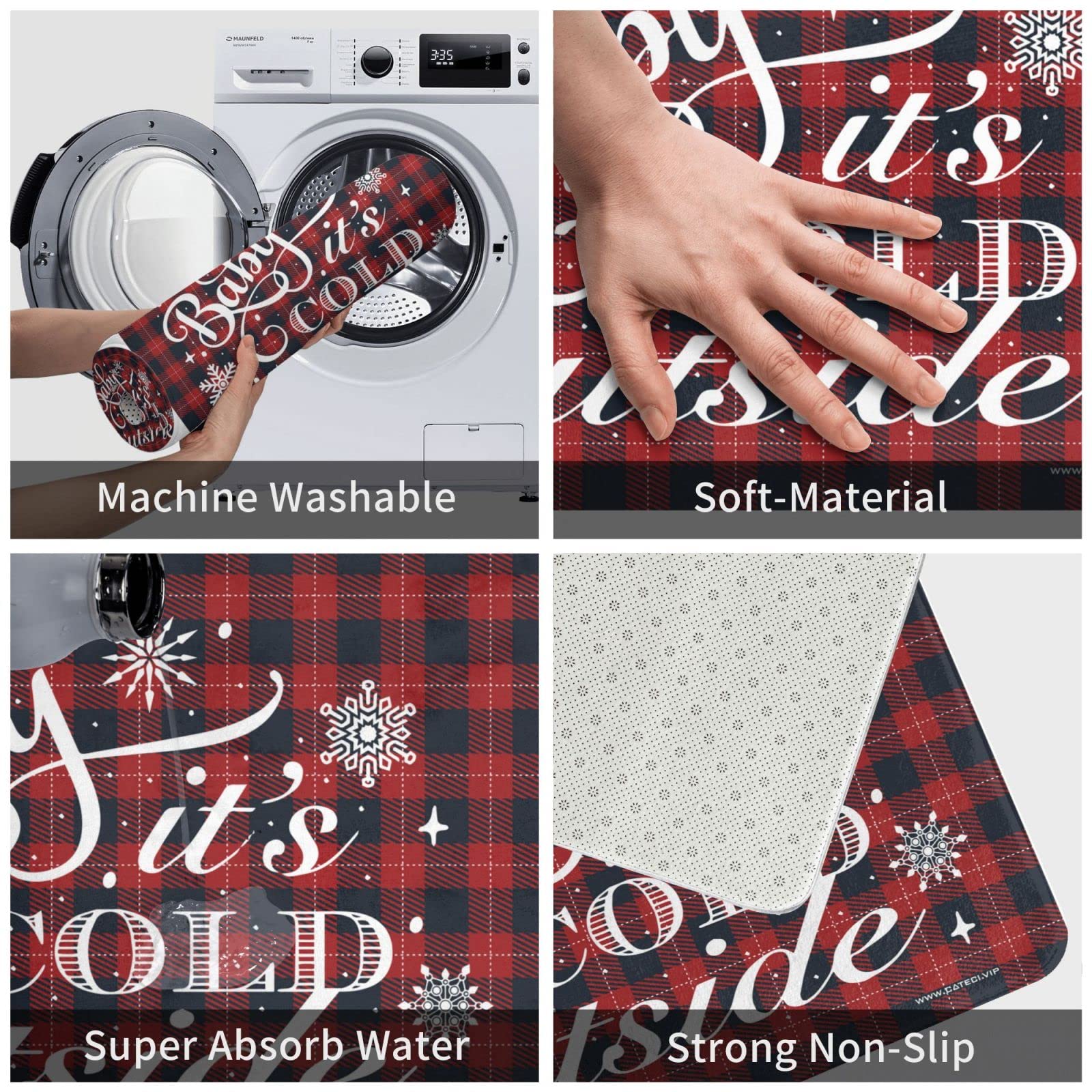 Maty pod drzwi wejściowe do wewnątrz Baby It's Cold Mata zewnętrzna maty na werandę do drzwi wejściowych na zewnątrz rzeczy do jaskini męskiej (65 x 90 cm)