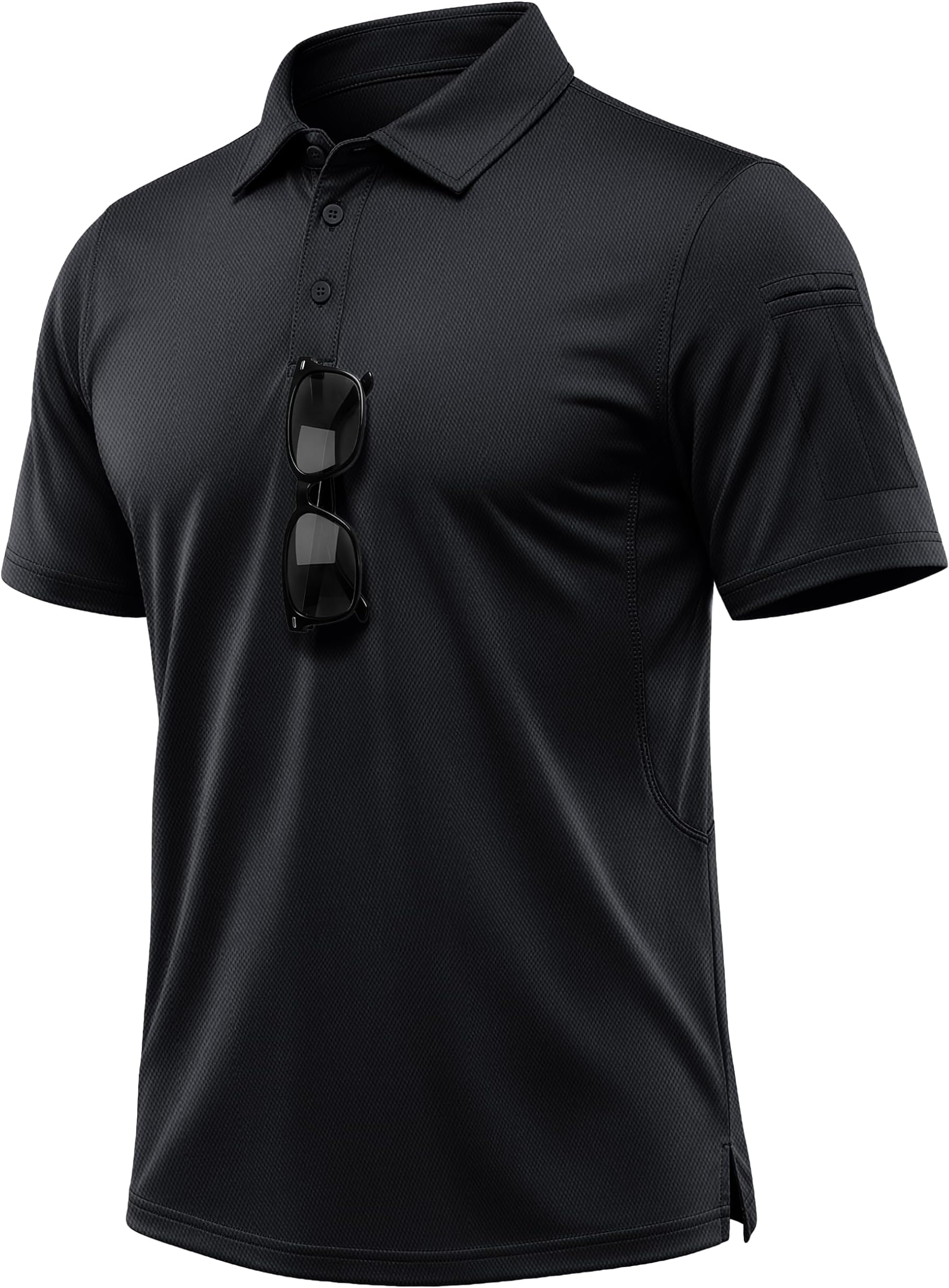 – Men's Breathable Quick Dry Golf Polo Shirt Summer Outdoor Lightweight Short Sleeved Shirts