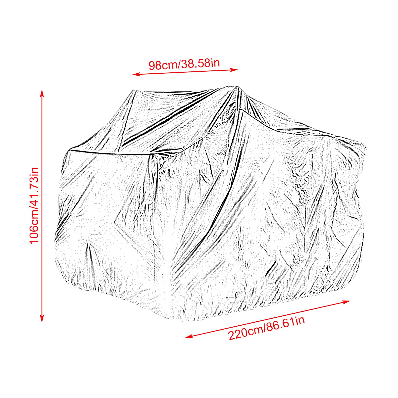 Housse de Rangement extérieure pour Quad ATV - Imperméable - 210D - Résistante aux UV - Résistante au Vent et à la poussière - Résistante au Vent - Oxford 210D - XXL