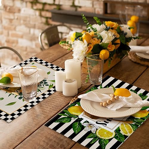 Miniatura 5 de Hello Valentine - Juego de 6 manteles individuales con diseño de corazón rojo, diseño de gnomos de búfalo, flecha de corazón, diseño de granja, 12 x