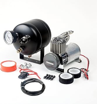 0.5 Gallon 2 Liter Train/Air Horn Tank with 150 PSI Compressor Onboard System/Kit DC12V