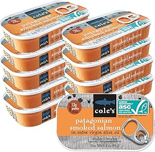 COLE'S SEAFOOD - Hand Packed Smoked Salmon in Olive Oil, Preservative Fr...