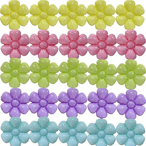 Miniatura 2 de 25 globos de margaritas de papel de aluminio de Mylar con diseño de margaritas, suministros de fiesta temática de flores para baby shower, boda,