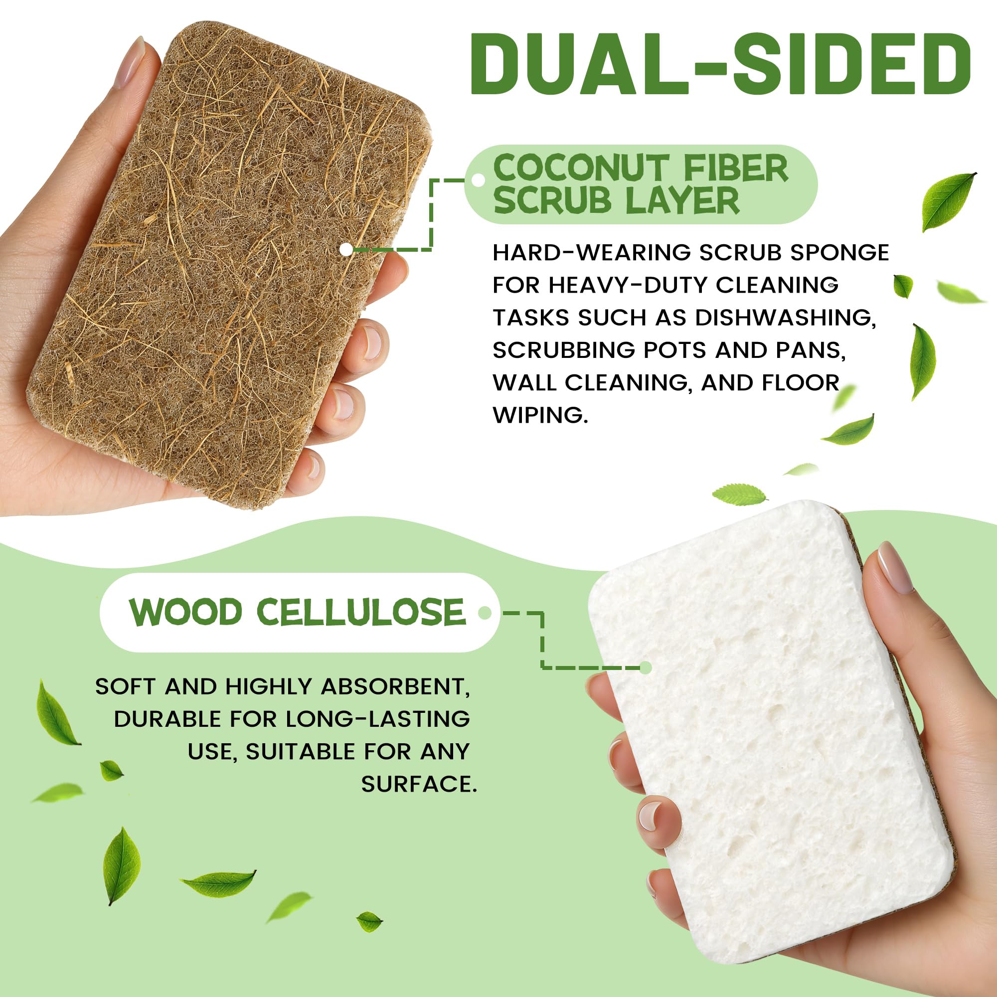 Natural Kitchen Sponges - 12 Pack -3