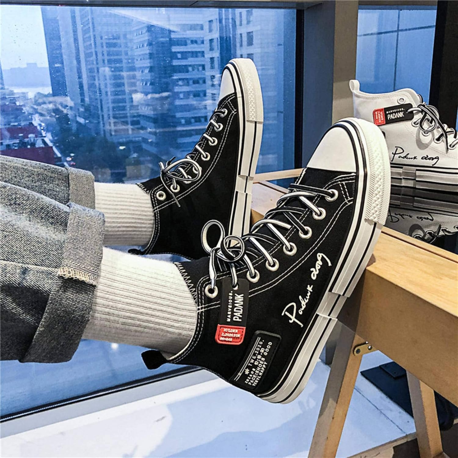 高帆布季男2022春新款板☘ow 潮布国潮子男9061