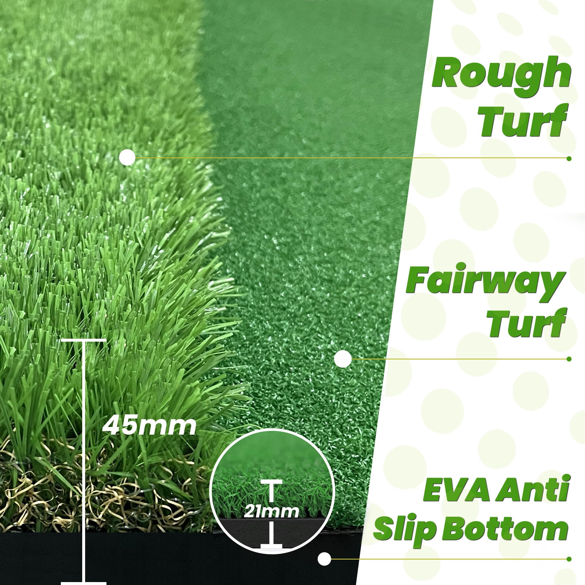Premium Dual-Turf Golf Mats Practice Outdoor Indoor, 5x4 ft Golf Hitting Mat, Golf Training Swing Chipping Mat, Golf Practice Mat Gifts for Men Boy