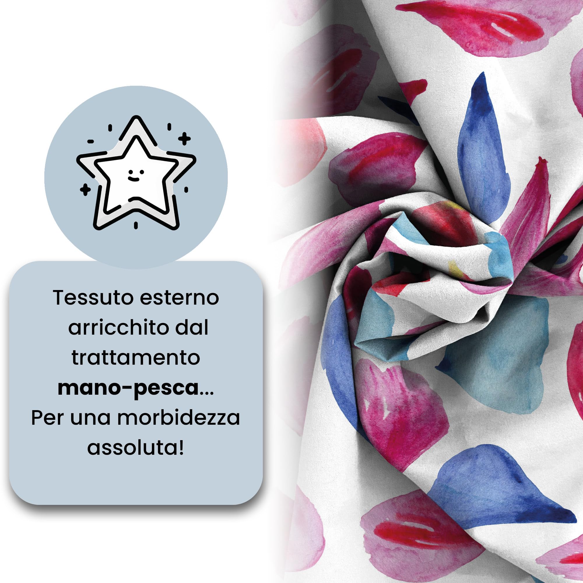 Fantasy Doubleface Sommersteppdecke 170x270cm Microfiber Petali