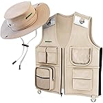 Kids Explorer Vest and Hat Costume - Backyard Safari Cargo Vest Kid Outdoor Activity - Gifts for Young Kids, Boys and Girls Ages 3-6