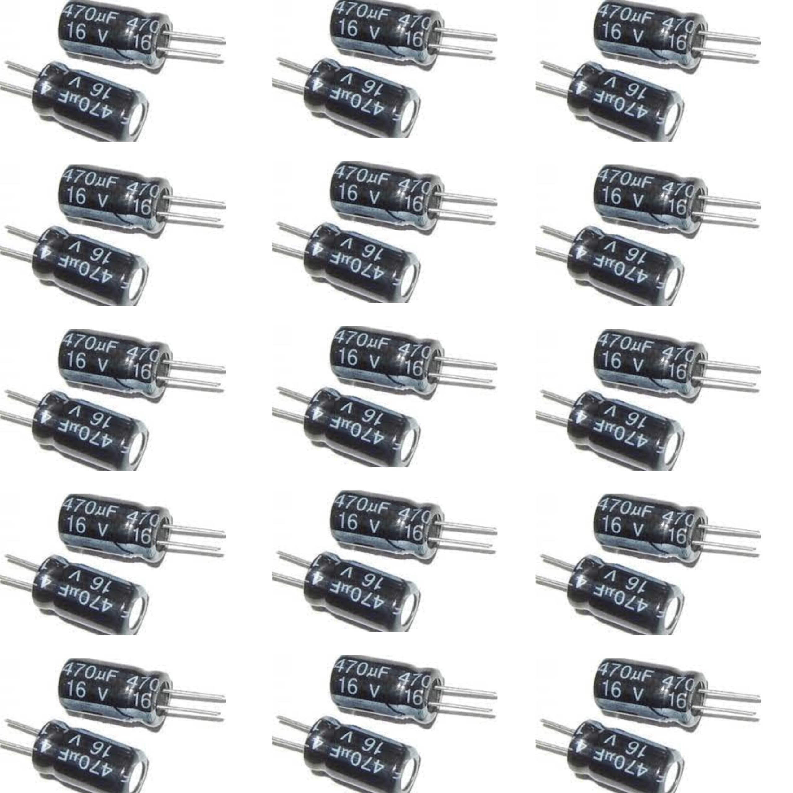 R&D 470uF 16V Electrolytic Capacitor Pack of (30)