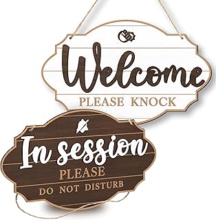 In Session Door Sign For Therapists - Please Do Not Disturb Sign For Office Door, Therapy Session In Progress Door Sign, Welcome Please Knock Sign For Door, Massage Therapy Decor