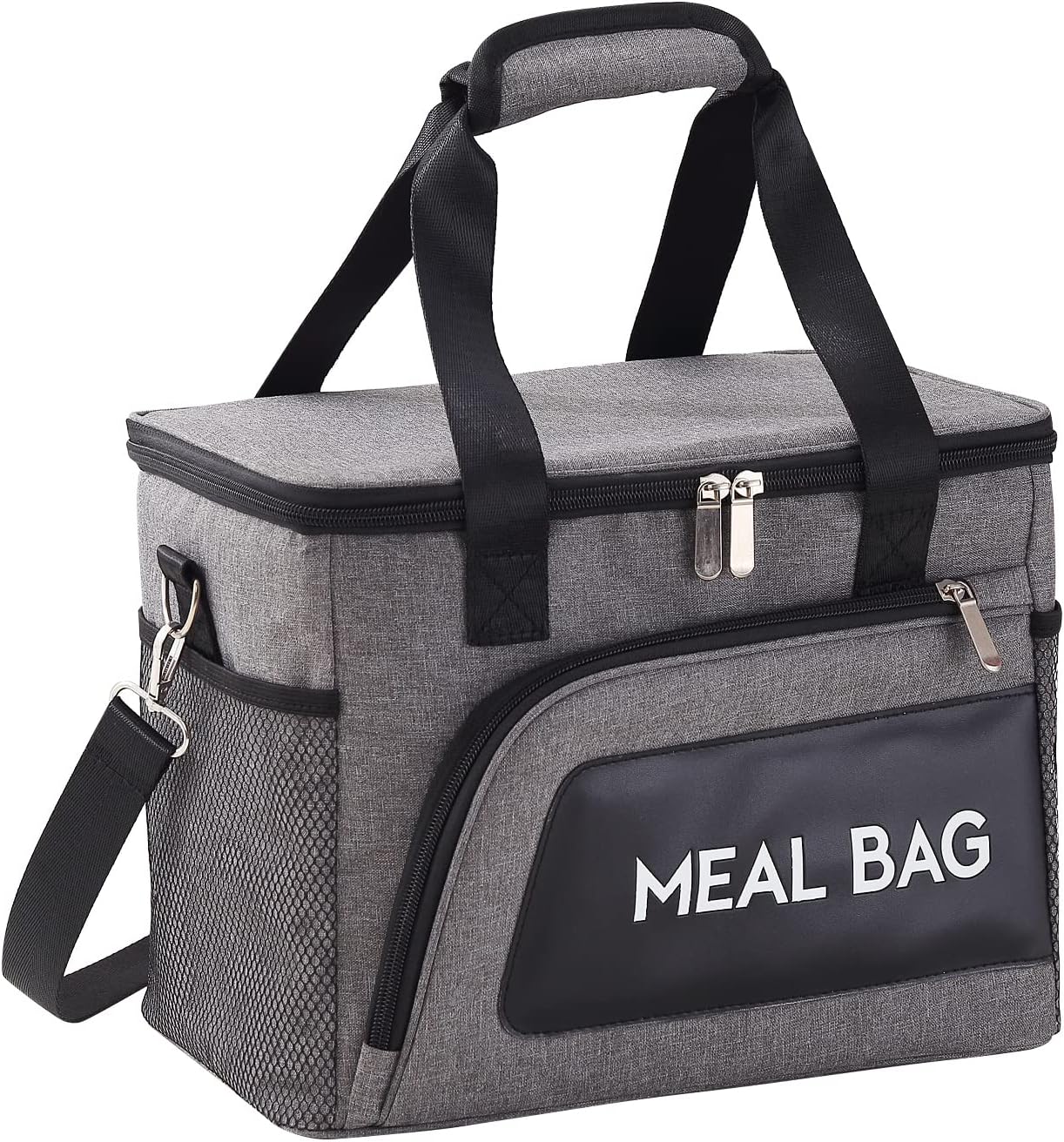 YBOBK HOME Large Lunch Bag for Women Flower Lunch Box Reusable Insulated Lunch Bag Leakproof Cooler Cooling Tote Bag Freezable Lunch Bag with Adjustable Shoulder Strap for Picnic Hiking Beach (Flower)