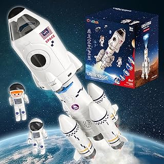 Space Shuttle Rocket Ship Toys for Kids Boys Age 3 4 5 6 7 8 9 Years Old, 5-in-1 STEM Science Educational Aerospace Toys with 2 Astronauts Figures, Projection Lamp, Space Toy Gift Birthday Christmas