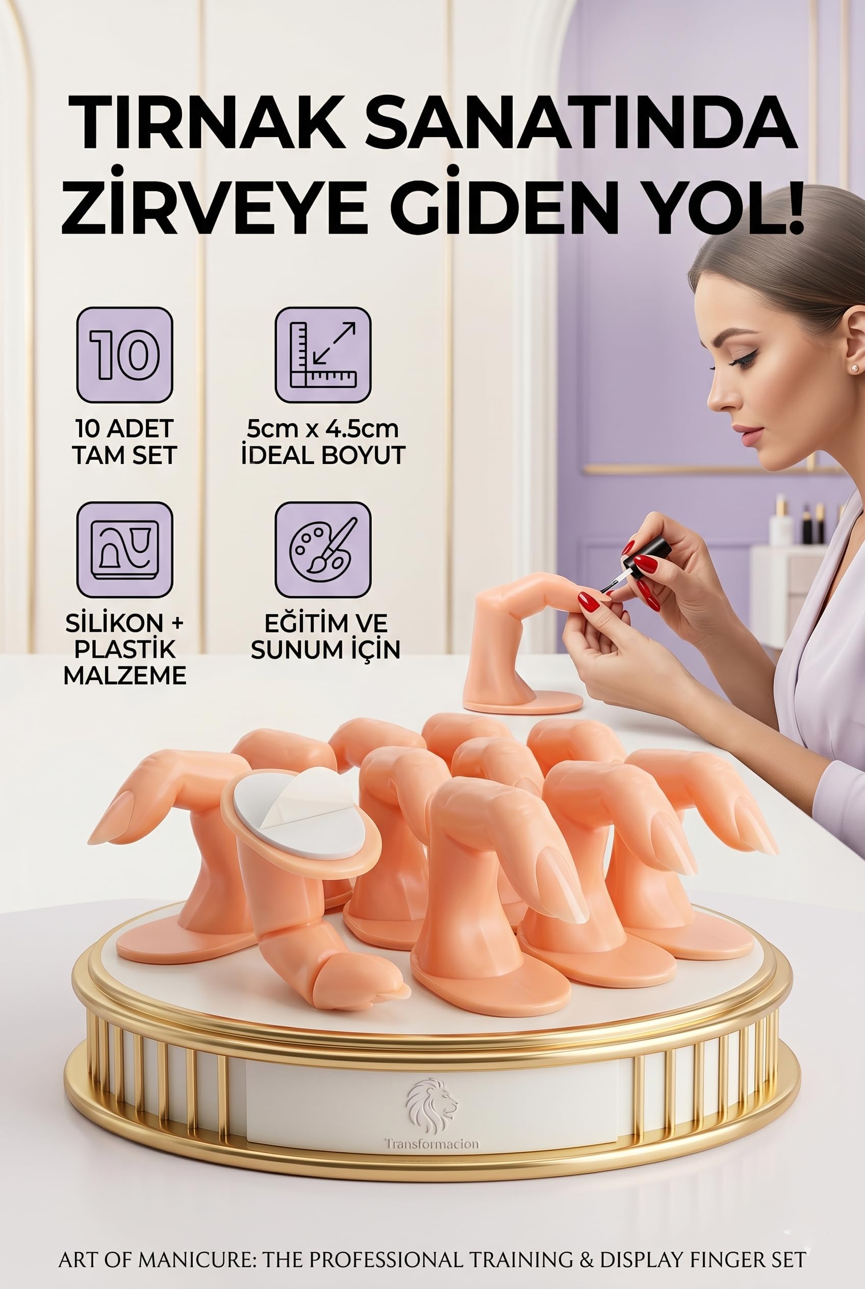 Transformacion Protez Tırnak Manikür Eğitim Ve Sunum Parmakları 10 Adet